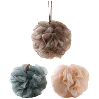 三利美德拉色系沐浴球男士女洗澡起泡球大号高档3只装柔软搓澡浴花