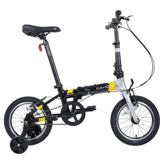 大行（DAHON）儿童越龄童车14英寸铝合金男女学生小轮折叠自行车KAA411 曜石灰黑