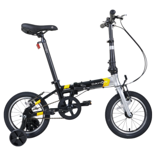 大行（DAHON）儿童越龄童车14英寸铝合金男女学生小轮折叠自行车KAA411 曜石灰黑