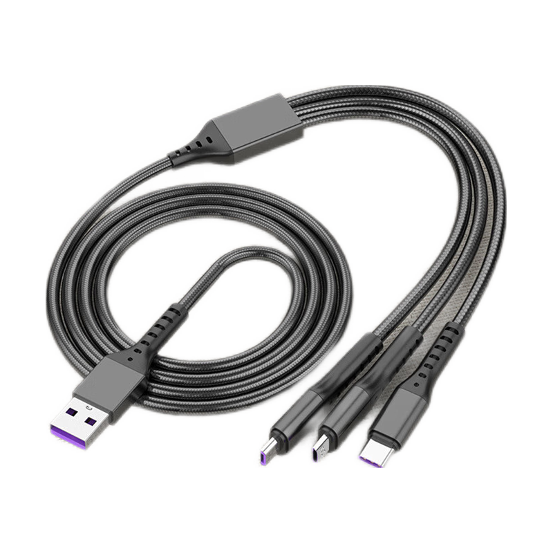  SIKU/四酷 三合一 数据线  Type-C, Lightning, Micro USB 尼龙织 睿智黑 Type-C 66W 6A