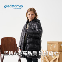 歌瑞家女童长款羽绒服2025冬款加厚保暖面包服时尚百搭连帽外套