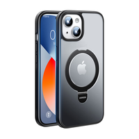 UGREEN 绿联 iPhone15手机壳 苹果15磁吸壳 磁环支架 MagSafe无线充电保护套 防摔抗指纹防磨防震 黑色