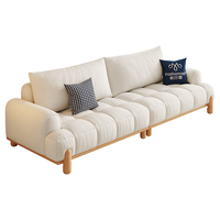 pashaman 帕沙曼 沙发布艺沙发棉花糖泡芙日式原木风小户型客厅奶油云朵沙发1985ZF 2.0 :+