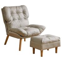 JIAYI 家逸 懒人沙发实木阳台休闲椅电脑椅 懒人沙发椅 米白色