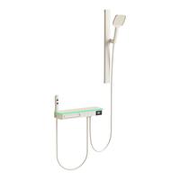 BTO 板陶 奶油色简装恒温花洒套装家用带背喷除氯浴室淋浴花洒