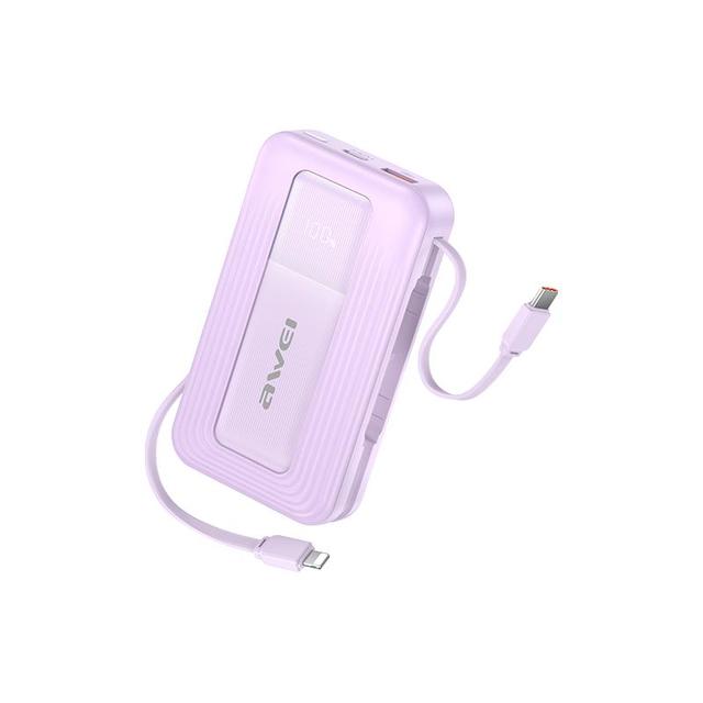 用维 伸缩线容量10000毫安标识自带双线20w快充移动电源小巧便携适用苹果17