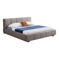 CBD家居皮艺床主卧双人床1.8米2米真皮床头层牛皮实木床墨册床 (大象灰)皮床