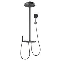 HUIDA 惠达 卫浴枪灰色恒温花洒数显淋浴套装卫生间家用增压喷头