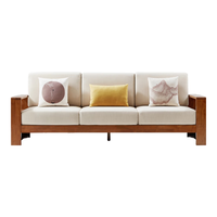 LINSY 林氏家居 实木沙发现代简约原木风沙发客厅木质沙发小户型家居全套LS158K 2.35m三人位