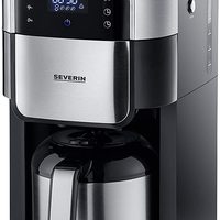 SEVERIN KA 4814 过滤式咖啡机,带不锈钢研磨器和保温壶,研磨精细,可单独选择研磨度,1000 W,*多8杯 / 约1升