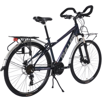 菲利普长途旅行车铝合金车架油碟刹禧玛诺变速减震成人男女700C公路车 旅途880 太空银 24速禧玛诺