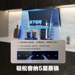 老板 吸油烟机小黑翼D1P顶侧双吸27m³/min燃气灶套装E1L
