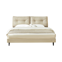 全友（QUANU）卧室套房家具双人软床床头柜乳胶床垫组合套餐116063 米色1.5M皮床+床头柜*2+床垫