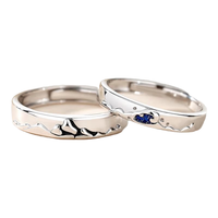 琪苗芃纯999足银戒指巫山沧海男女友对戒小众设计 巫山沧海戒指一对装