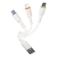  KOOLIFE 支持苹果Type-c安卓手机充电 三合一数据线  Type-C, Lightning, Micro USB 尼龙织 USB-A 白 2A