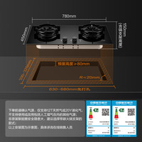 方太燃气灶TEK21系列全防干烧家用20%天然气灶具 液化气双眼灶黑/灰色可选 【黑色】TEK21 5.2火力天然气