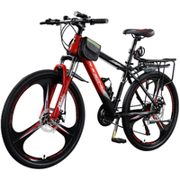 凤凰(Phoenix)山地自行车成人越野男女变速自行车单车青少年公路赛车 渐变铝架 三刀轮黑红 27速24寸【适合145-170cm】