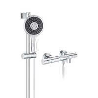 GROHE 高仪 德国高仪 130mm多功能式出水黑色手持卫生间恒温花洒套装 130恒温花洒套装丨带下出水