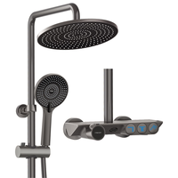 法恩莎（FAENZA）淋浴智能恒温增压花洒全套精铜主体儿童锁星空顶喷卫浴 【枪灰色】FE08H104GG