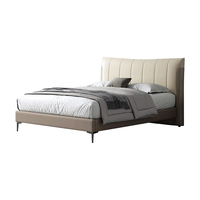 曲美家居双人床 皮艺床实木框架床卧室婚床 1.8*2.0m