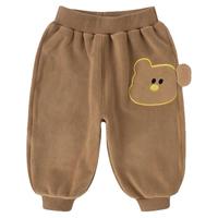 dudujia儿童裤子加绒宝宝秋装男童运动裤加厚小童保暖束脚裤婴儿