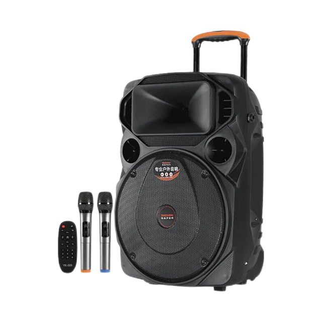 TEMEISHENG 特美声TC-105户外K歌音响重低音12吋大功率便携拉杆ktv音响专业ktv音响套装ktv音响家用广场操场 12吋重低音+双话筒+遥控器
