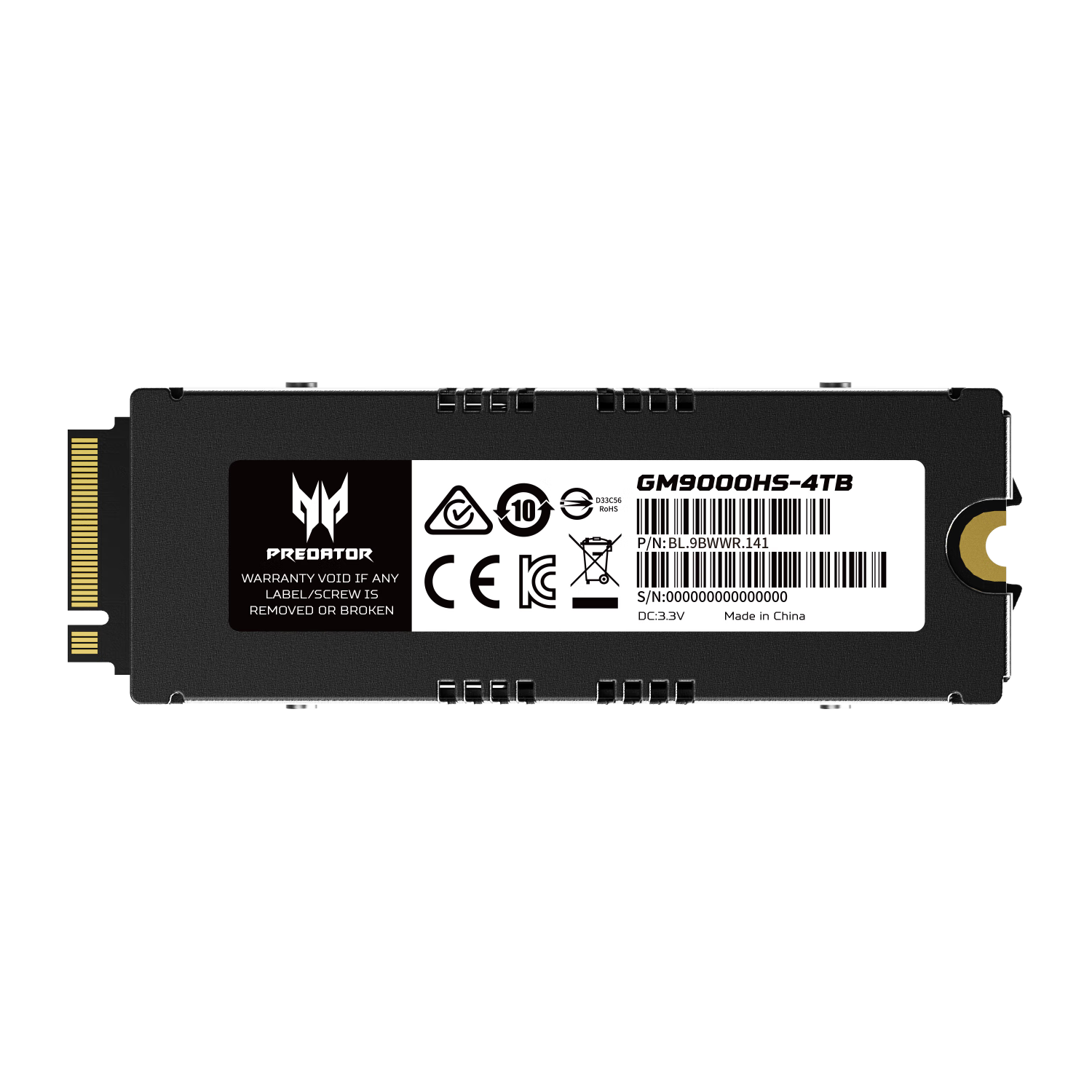  PREDATOR/宏碁掠夺者 PCIe 5.0 x4 SSD固态硬盘 散热片  4TB