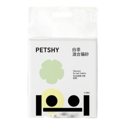 petshy 白茶猫砂 豆腐混合猫砂除臭控尘可冲厕所2.4kg/包