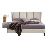 雅兰（AIRLAND）真皮简约软靠奶油风双人主卧婚床奈斯PLUS1.5*2米 【单床】奈斯PLUS