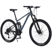 兰令软尾山地车自行车成人越野碟刹变速男女青少年赛车双减震单车 开拓者 太空银 24速 线碟  24寸（身高145-170cm）