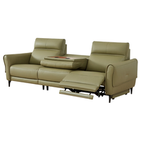  顾家家居 KUKA  90.DK.6099B 电动功能皮沙发 三人位双电动 暗林绿 零靠墙款