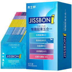 jissbon 杰士邦 进口避孕套  薄五合一32只*1盒