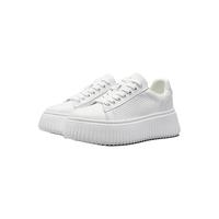 Nine West/玖熙厚底小白鞋女秋冬加绒饼干鞋运动休闲鞋板鞋小个子 白色【透气网孔】 38