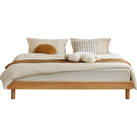 林氏家居现代简约1.5米全实木床家用橡木无床头双人床架林氏木业LH122A3-A 【床铺板】单床 1500*2000mm