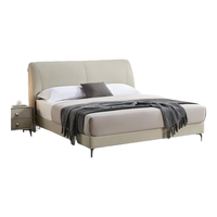 CBD家居618半价现代简约真皮床头层牛皮主卧大床双人床皮床尤氧 （云灰白-8858）皮床+G050*1 180*200cm