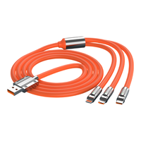  博拉诺 超级快充 三合一数据线  Type-C, Lightning, Micro USB 橙色 USB-A 3A