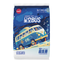 卡布 星空巴士益生菌拉拉裤大吸量尿裤防漏尿不湿透气 便携装拉拉裤L码10片(9-14KG