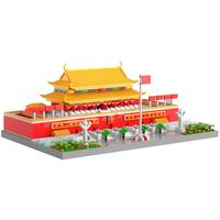 古欧儿童天安门国潮拼装积木玩具微颗粒模型摆件