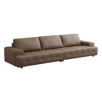 芝华仕 现代极简真皮直排沙发大户型轻奢客厅家具带脚踏芝华士3126棕四