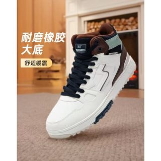 361°男鞋运动跑步加毛休闲鞋鞋2025秋冬季运动保暖鞋男士休闲鞋 羽毛白/红 41