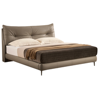 CBD家居现代简约真皮床主卧双人大床皮床婚床软包床轻奢床D3037CJ 拿铁咖-【单床】 1500*2000