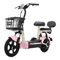 爱玛（AIMA）新国标电动车欢乐豆48V12AH铅酸电池电瓶车代步助力车长续航自行车 霜霜粉【48V12A铅酸续航40公里】