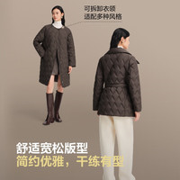 波司登（BOSIDENG）2590鹅绒轻薄羽绒服女中长款可拆卸领商务保暖外套B250134162 栗子可可|7C84 2XL 180/100A 体重约160-170斤