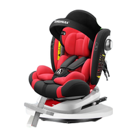 众霸(ZHONGBA)Lyb836 儿童座椅0-12岁汽车用婴儿宝宝360度旋转isofix硬接口 至尊红【遮阳篷+脚踏+上拉带】