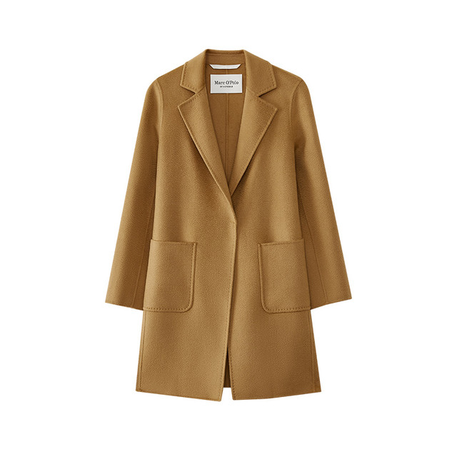 Marc O'Polo 马可波罗 西装翻领中长款绵羊毛大衣女