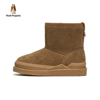 暇步士(Hush Puppies)童鞋女童棉鞋冬季新款儿童鞋男童雪地靴加绒加厚保暖户外登山休闲 HP4911022棕色
