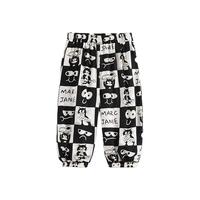 马克珍妮男女童垂感透气防蚊裤印花束脚裤儿童裤子宝宝夏装230568 格子猫