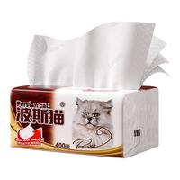 波斯猫 抽纸金装400张4层家用纸巾面巾纸原木餐巾纸超市同款