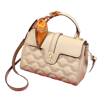 薇妮 VINEY牛皮包包女包斜挎包中年高端单肩包品牌 【杏色礼盒装】轻奢小众百搭高级