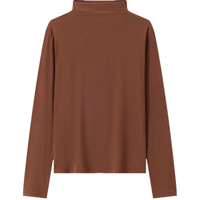 森马（Semir）长袖T恤女发热抗菌纯色2024冬修身套头衫百搭 深咖啡50905 M 160/84A